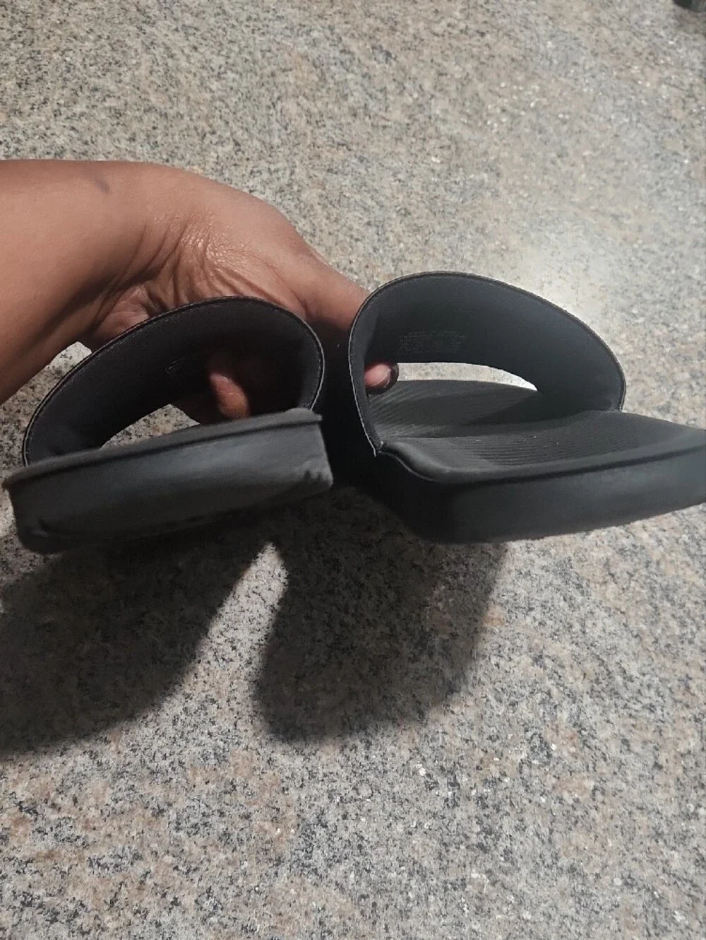 Nike Black and White Kids Slide Sandals Size 6Y